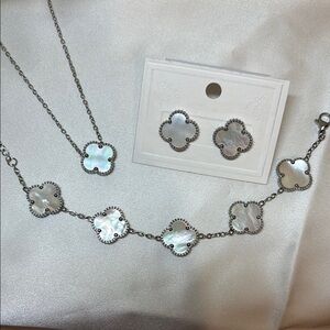 Silver and White Necklace with Elegant Design